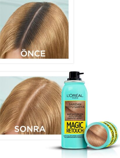 L'Oréal Paris Magic Retouch Koyu Dipleri Kapatıcı Sprey - Sarıdan Koyu Sarıya - 2