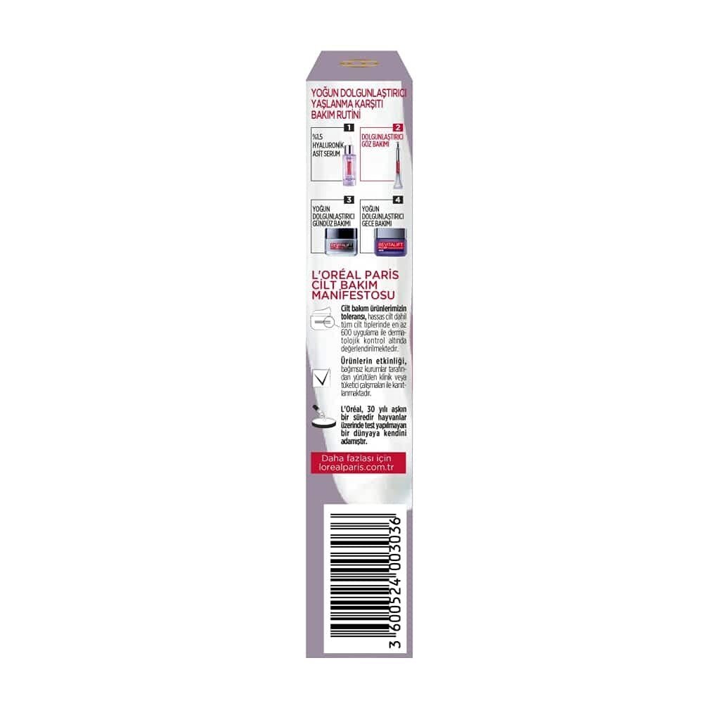 L'Oréal Paris Revitalift Filler Dolgunlaştırıcı Yaşlanma Karşıtı Göz Bakım Kremi - Hyaluronik Asit (15 ml) - 5