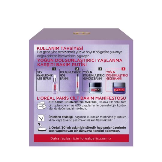 L'Oréal Paris Revitalift Filler Yoğun Dolgunlaştırıcı Yaşlanma Karşıtı Gece Kremi Hyaluronik Asit - 4