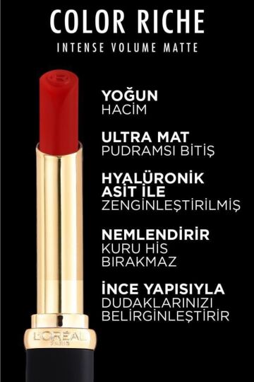 L'Oreal Paris Color Riche Intense Volume Matte Ruj - 241 Coral Irreverent - 5