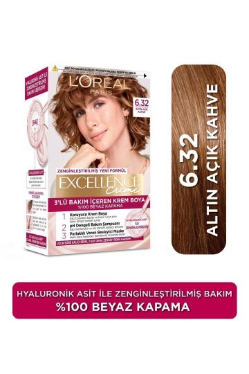 L'Oreal Paris Creme Saç Boyası 6.32 Altın Açık Kahve