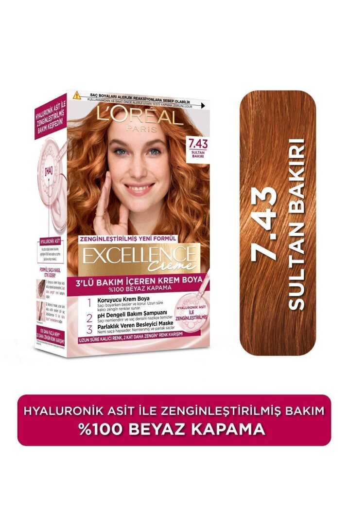 L'Oreal Paris Creme Saç Boyası 7.43 Sultan Bakırı - 1
