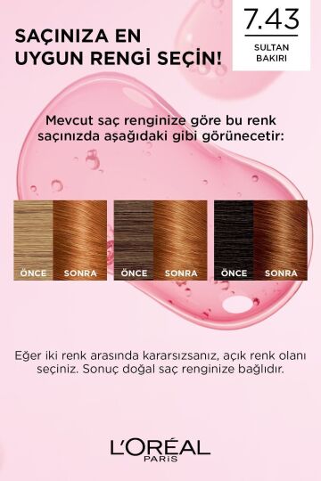 L'Oreal Paris Creme Saç Boyası 7.43 Sultan Bakırı - 7