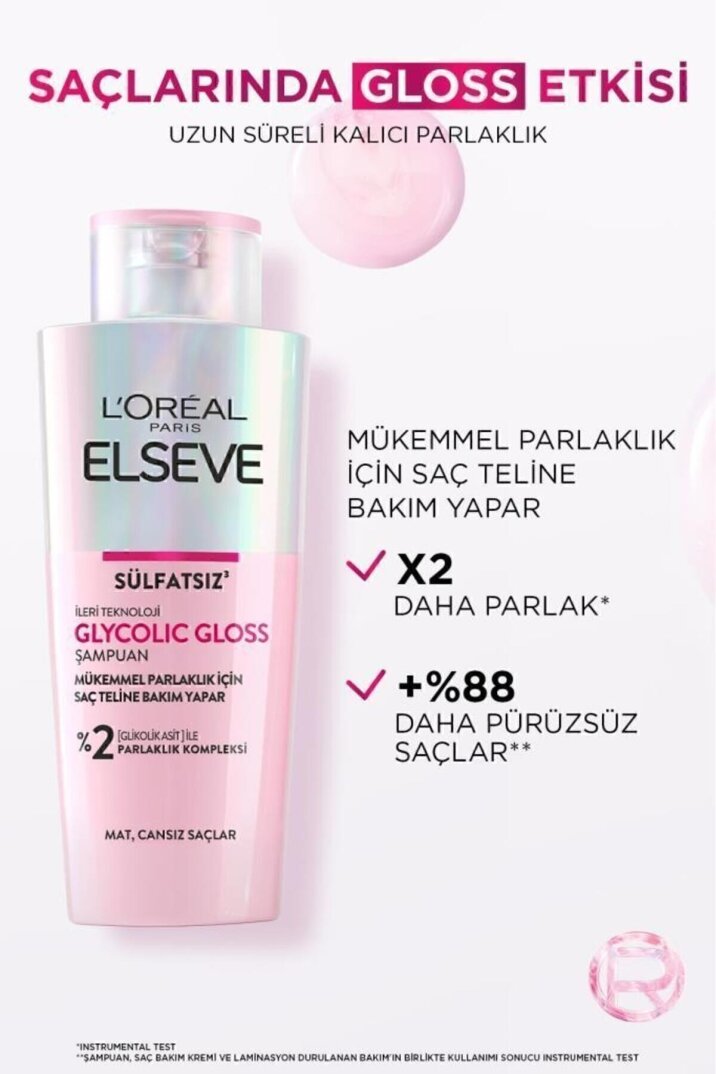 Loreal Paris Elseve Glycolic Gloss Mükemmel Parlaklık için Bakım Yapan Şampuan 200ml - 5