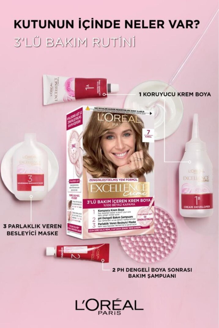 L'Oreal Paris Excellence Creme Saç Boyası 6.54 Açık Kızıl Kahve - 3