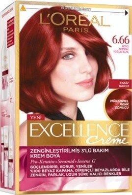 Loreal Paris Excellence Creme Saç Boyası 6.66 Yoğun Kızıl