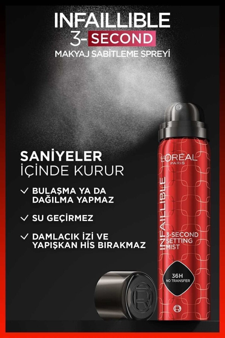 L'Oreal Paris Infaillible 3-Second Makyaj Sabitleme Spreyi – Setting Spray - 4