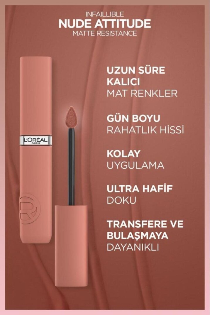 L'oreal Paris Infaillible Matte Resistance Likit Mat Ruj - 630 Rose Heat - 5