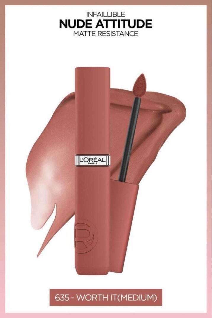L'oreal Paris Infaillible Matte Resistance Likit Mat Ruj - 635 Worth It (Medium) - 1