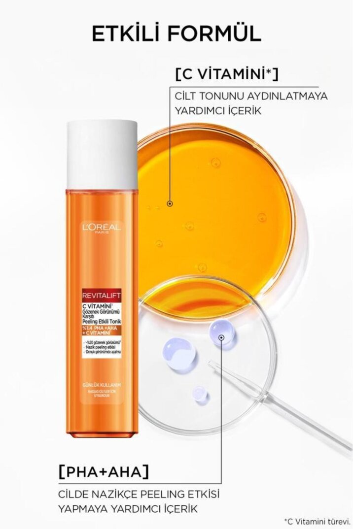 L'Oreal Paris Revitalift C Vitamini Gözenek Görünümü Karşıtı Peeling Etkili Tonik 180ML - 4