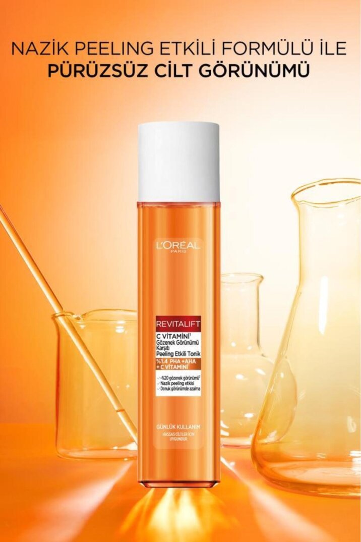 L'Oreal Paris Revitalift C Vitamini Gözenek Görünümü Karşıtı Peeling Etkili Tonik 180ML - 6