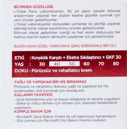 L'Oreal Paris Revitalift Karşıtı Sıkılaştırıcı Gündüz Kremi Spf 30 50 ml - 4