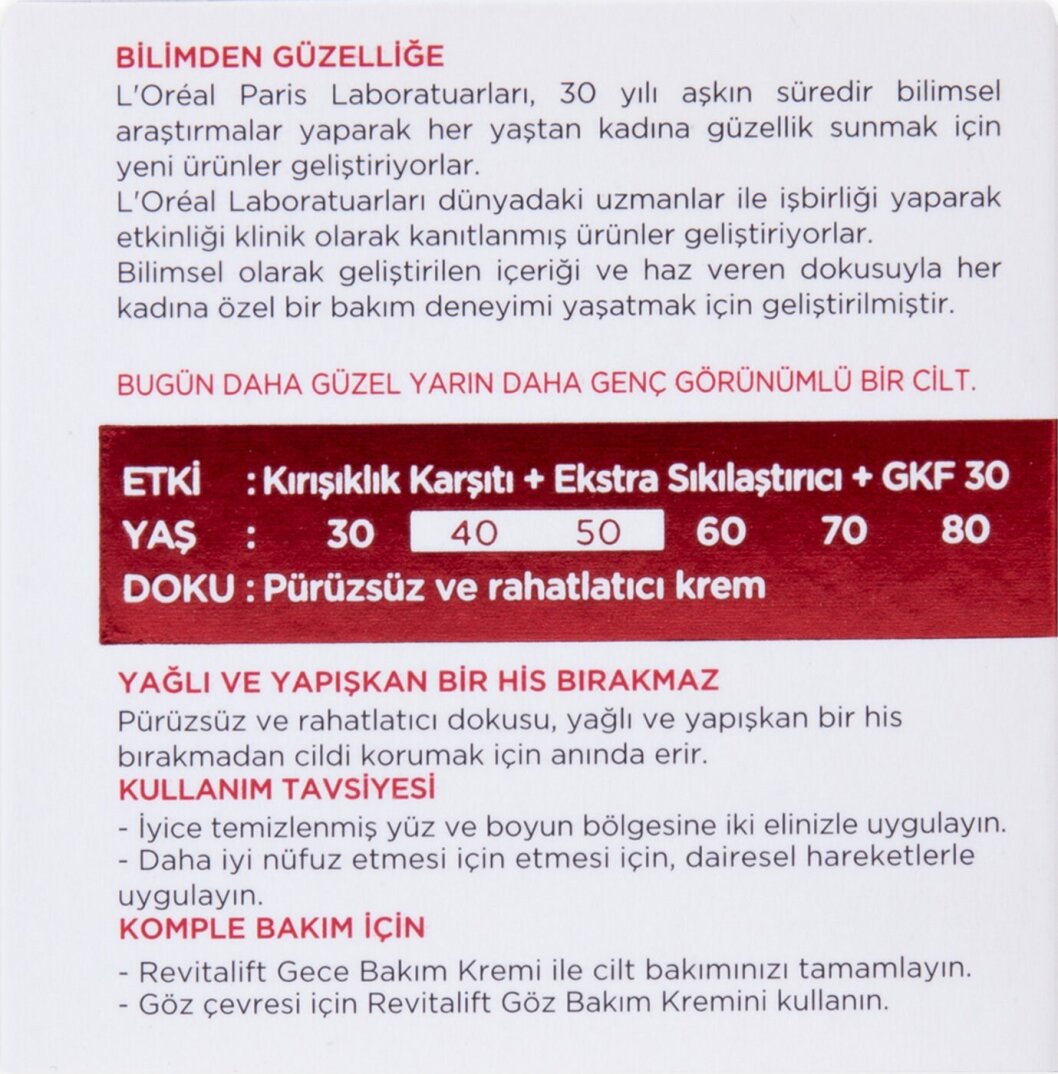 L'Oreal Paris Revitalift Karşıtı Sıkılaştırıcı Gündüz Kremi Spf 30 50 ml - 4