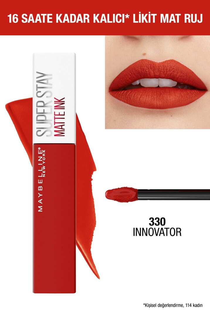 Maybelline New York  Stay Matte Ink Likit Mat Ruj - 330 Innovator- Kırmızı - 6