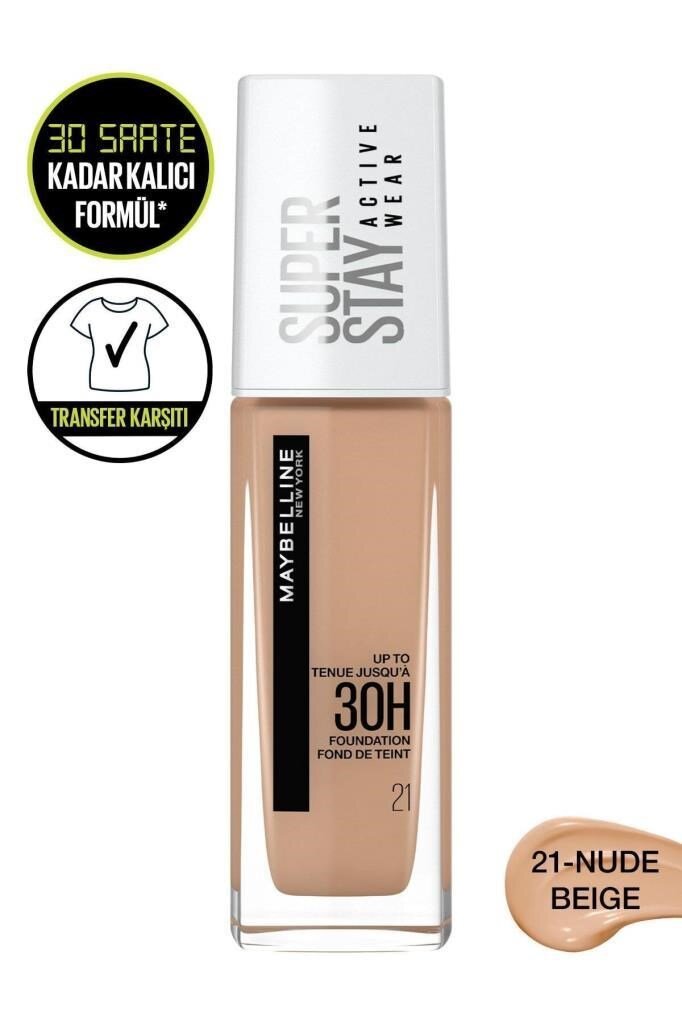 Maybelline New York Super Stay Active Wear Fondöten No:21 Nude Beige - 1