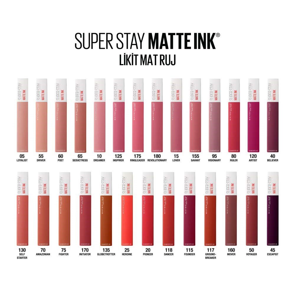 Maybelline New York Super Stay Matte Ink Likit Mat Ruj, 10 Dreamer, Pembe, 5 ml - 4