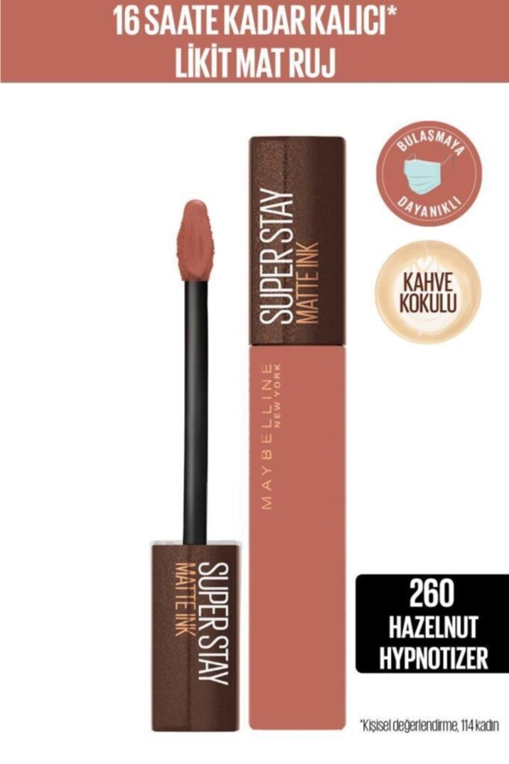 Maybelline New York Super Stay Matte Ink Likit Mat Ruj - 260 Hazelnut Hypnotizer - 1