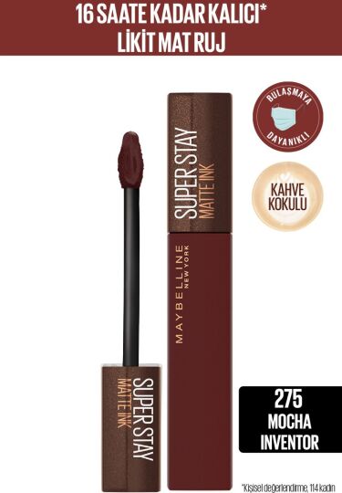 Maybelline New York Super Stay Matte Ink Likit Mat Ruj - 275 Mocha Inventor - 1