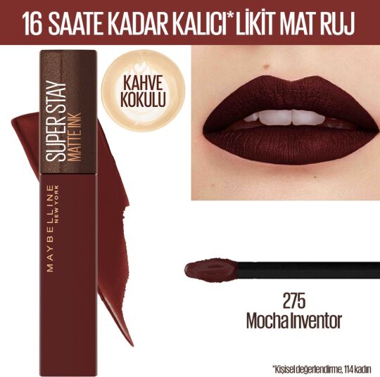 Maybelline New York Super Stay Matte Ink Likit Mat Ruj - 275 Mocha Inventor - 9