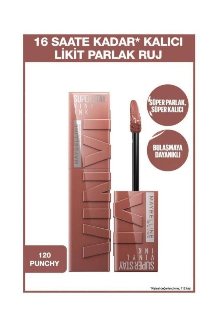 Maybelline New York Super Stay Vinyl Ink 120 Punch Ruj - 1