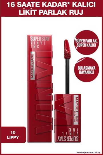 Maybelline New York Super Stay Vinyl Ink Kalıcı Likit Parlak Ruj 10 Lippy - 1