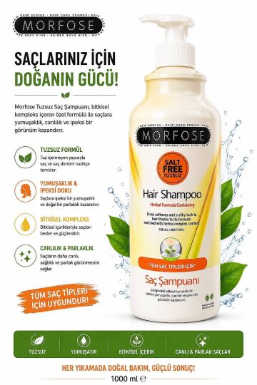 Morfose Birkisel Tuzsuz Şampuan 1000 ml + Saç Dökülmesine Karşı Serum - 2