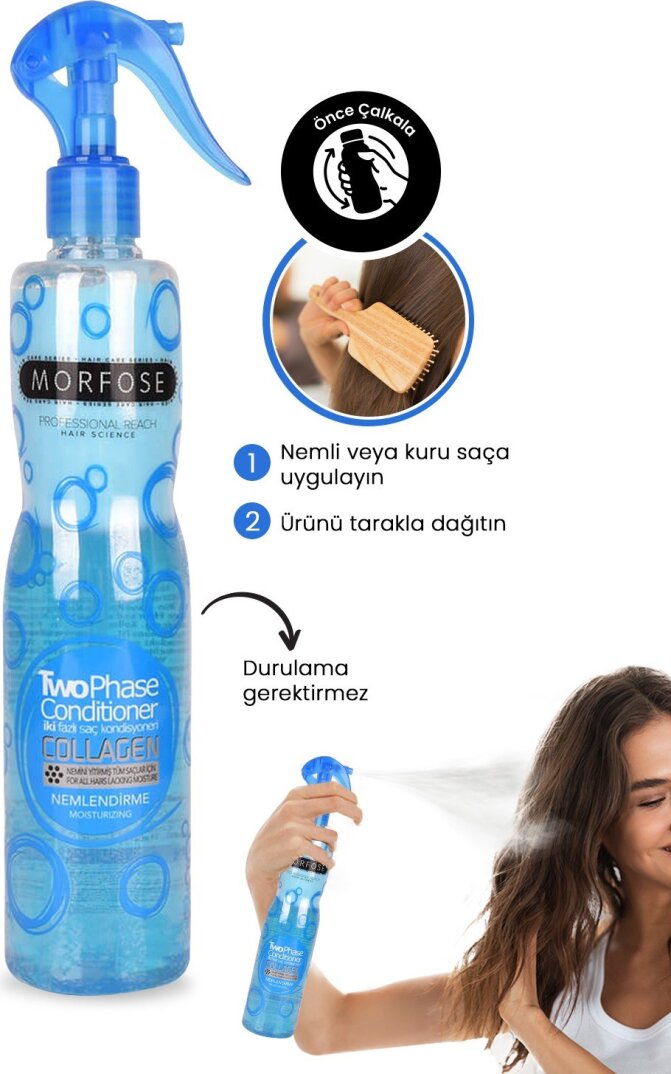 Morfose Collagen Kuru Saçlar İçin Fön Suyu Mavi Su 400 Ml - 3