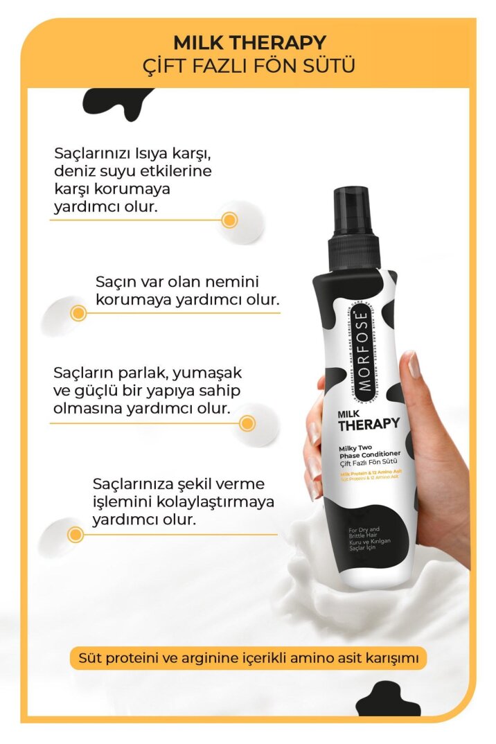 Morfose Milk Therapy Çift Fazlı Saç Bakım Fön Suyu 240 ml - 2