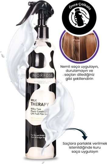 Morfose Milk Therapy Çift Fazlı Saç Bakım Fön Suyu 400 ml - Besleyici, Koruyucu Etki - 3