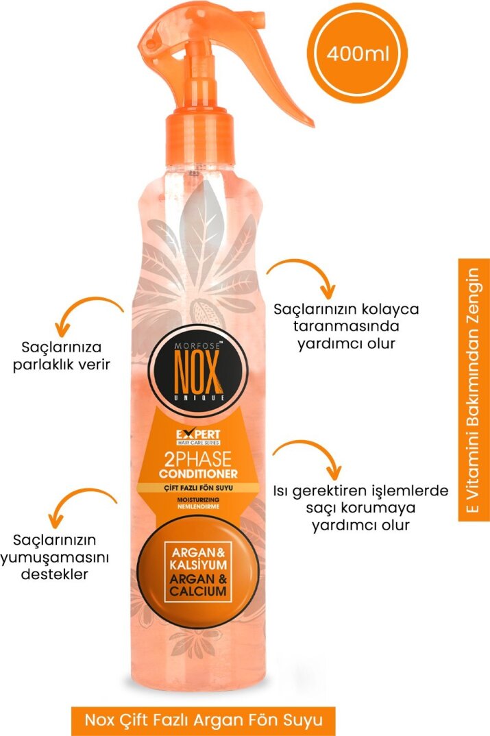 Morfose Nox Çift Fazlı Argan Ve Kalsiyum Fön Suyu 400 Ml - 3