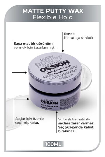 Morfose Ossion Flexible Hold Putty Kremsi Mat Wax 100 ml - 2