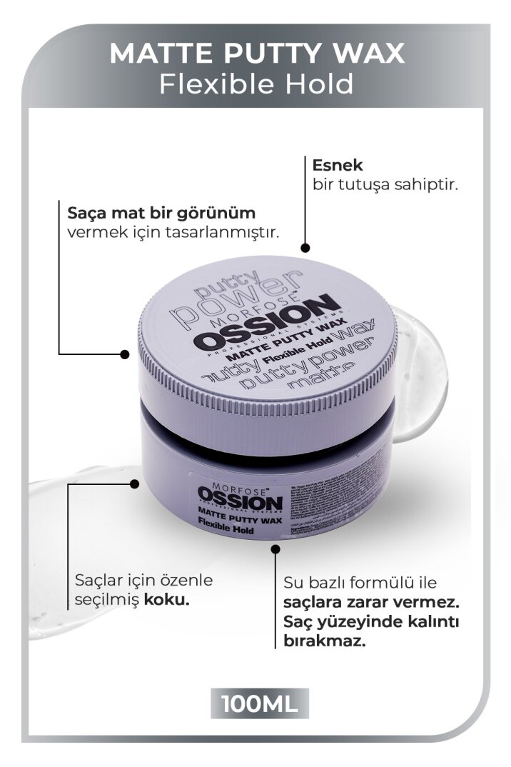 Morfose Ossion Flexible Hold Putty Kremsi Mat Wax 100 ml - 2