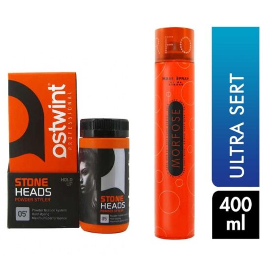 Morfose Ultra Sert Saç Spreyi Turuncu 400 Ml +  Ostwint Saç Şekil