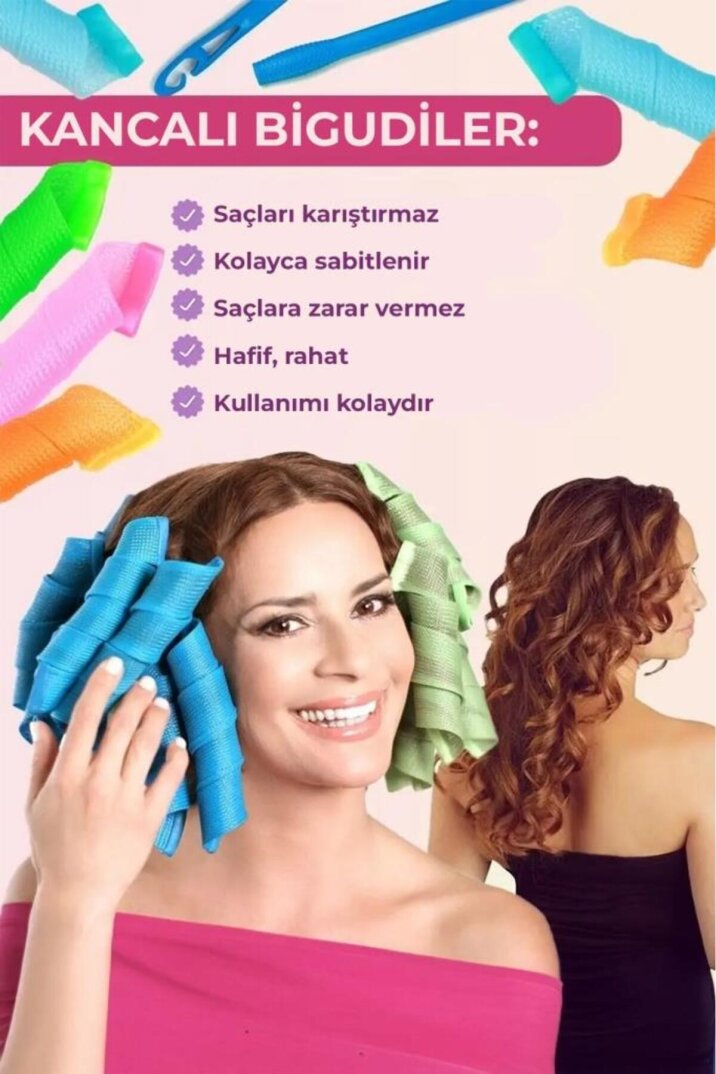 MUJGAN Kancalı Saç Şekillendirici 18'li Bigudi Seti - 3
