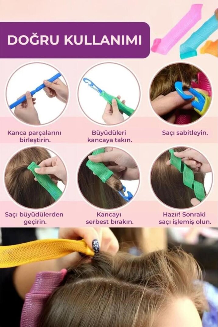 MUJGAN Kancalı Saç Şekillendirici 18'li Bigudi Seti - 5