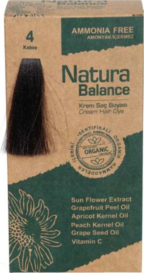 Natura Balance Krem Saç Boyası 4 Kahve 60ML - 1