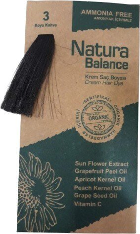 Natura Balance (Krem Saç Boyası) Koyu Kahve 3 60ML - 1