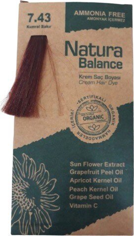 Natura Balance (Krem Saç Boyası) Kumral Bakır 7.43 60ML - 1