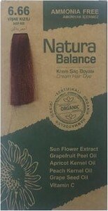 Natura Balance Organik Krem Saç Boyası 6.66 Vişne Kızılı 60 ml - 1