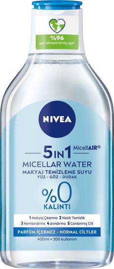 NIVEA 5IN1 Micellar Makyaj Temizleme Suyu Canlandırıcı, Normal Ciltler 400ml,Yüz Temizleyici, Etkili - 2