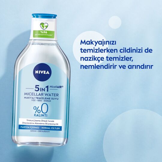 NIVEA 5IN1 Micellar Makyaj Temizleme Suyu Canlandırıcı, Normal Ciltler 400ml,Yüz Temizleyici, Etkili - 3