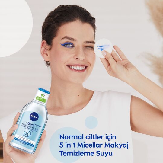 NIVEA 5IN1 Micellar Makyaj Temizleme Suyu Canlandırıcı, Normal Ciltler 400ml,Yüz Temizleyici, Etkili - 5