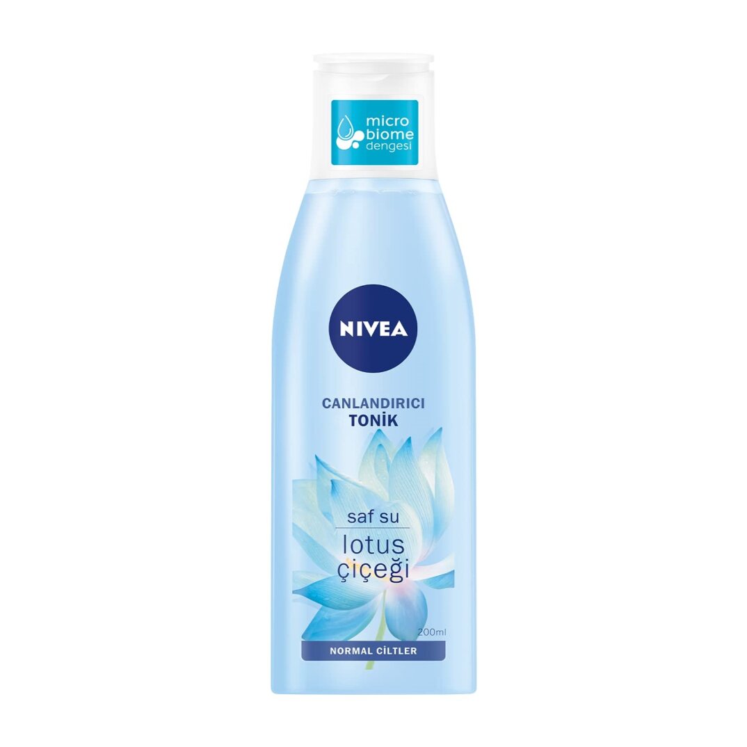 NIVEA Canlandırıcı Tonik 200 ml, Normal Ciltler, Yüz Temizleme, Saf Su ve Lotus Çiçeği - 1