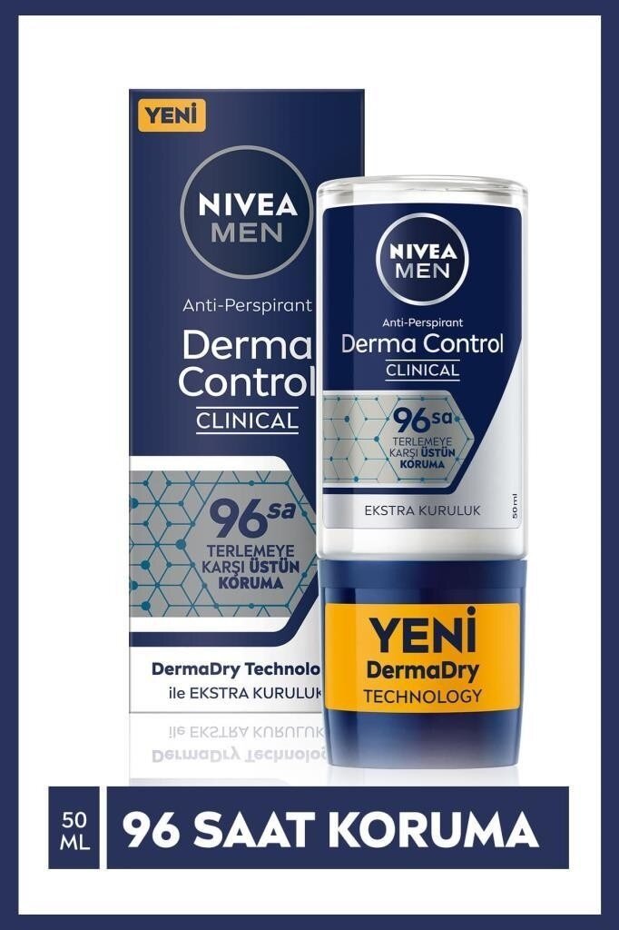 Nıvea Derma Control Clinical Erkek Roll-On 50 Ml,96 Saat Üstün Koruma,ekstra Kuruluk,anti-Perspirant - 1