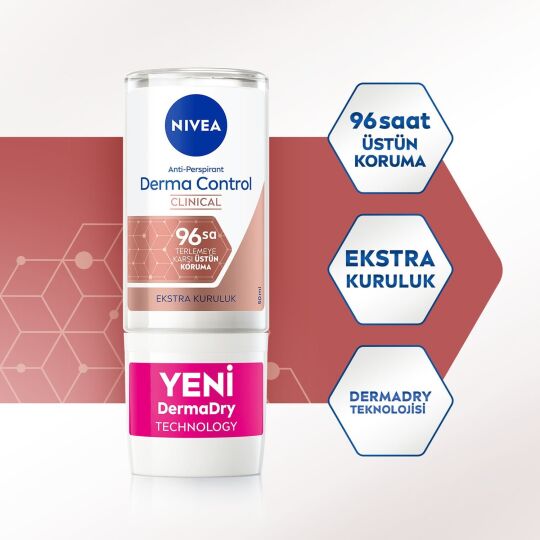 Nıvea Derma Control Clinical Kadın Roll-On 50 Ml,96 Saat Üstün Koruma,ekstra Kuruluk,anti-Perspirant - 4
