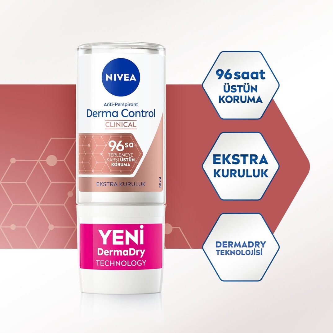 Nıvea Derma Control Clinical Kadın Roll-On 50 Ml,96 Saat Üstün Koruma,ekstra Kuruluk,anti-Perspirant - 4