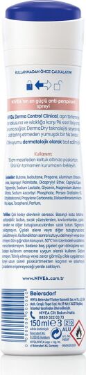 NIVEA Derma Control Clinical Kadın Sprey Deodorant 150ml,96 Saat Üstün Koruma,DermaDry Technology il - 6
