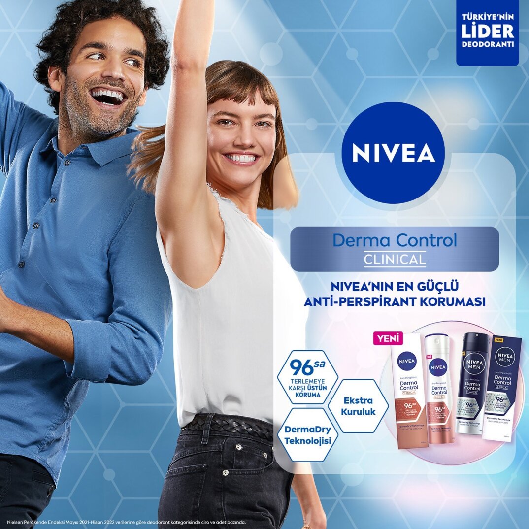 NIVEA Derma Control Clinical Kadın Sprey Deodorant 150ml,96 Saat Üstün Koruma,DermaDry Technology il - 7