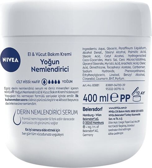 Nivea El ve Vucut Yoğun Nemlendirici Bakım Kremi 400 ml x 2 Adet - 3