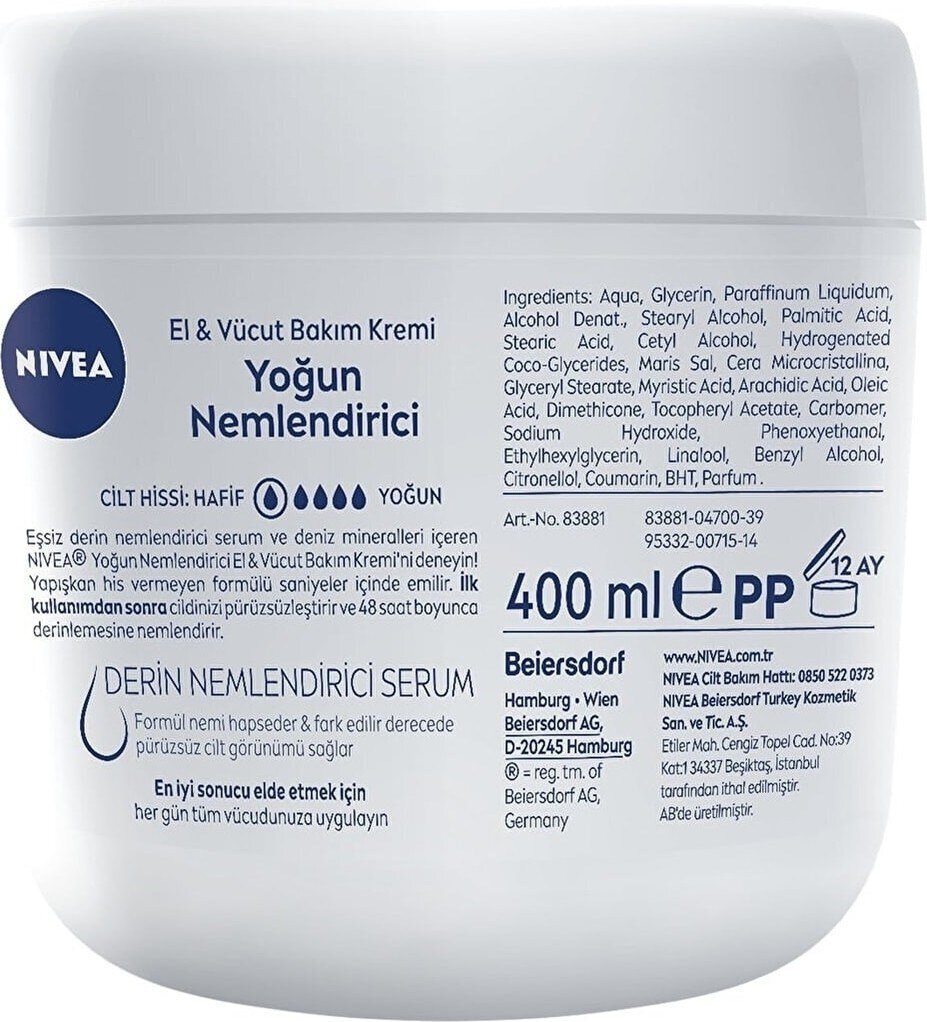 Nivea El ve Vucut Yoğun Nemlendirici Bakım Kremi 400 ml x 2 Adet - 3